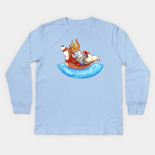 Pool Party Santa Kids Long Sleeve T-Shirt